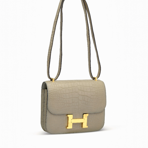 Hermes Constance 18 Alligator Gris Perle Gold
