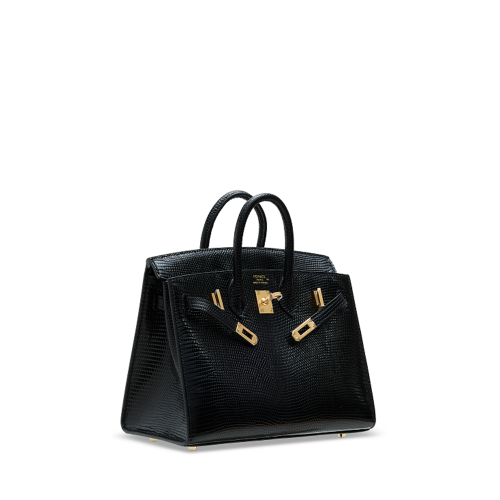 Hermes Birkin 20 Lizard Noir Gold