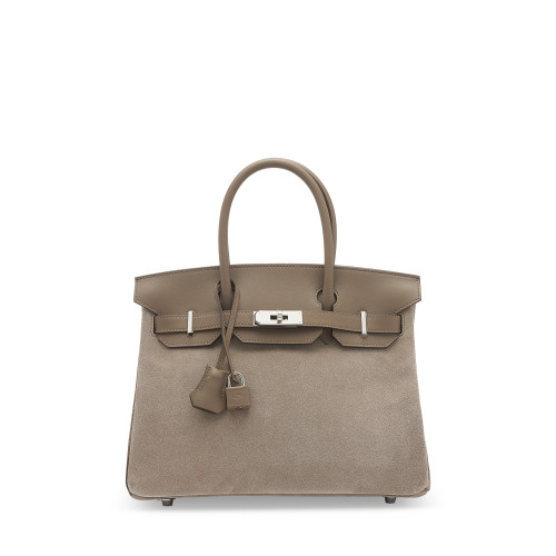 Hermes Birkin 30 Swift x Grizzly Etoupe Silver