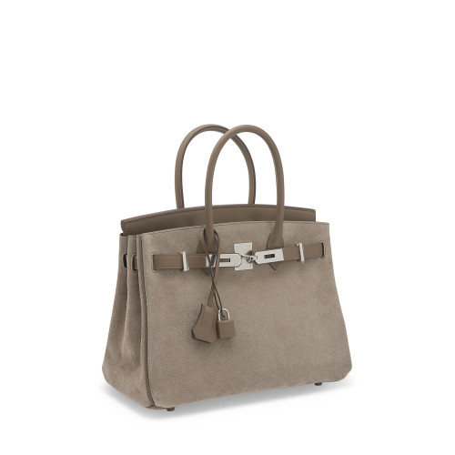 Hermes Birkin 30 Swift x Grizzly Etoupe Silver