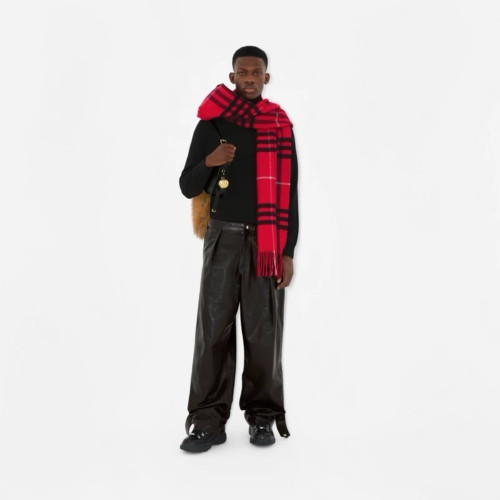 Burberry Checked Wool Cashmere Hooded Scarf