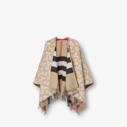Burberry Monogram Wool Cashmere Reversible Cape