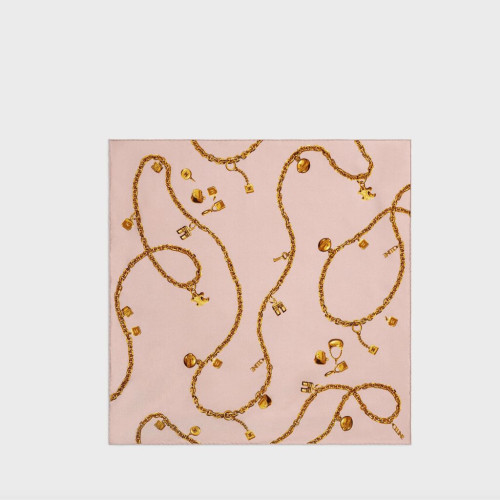 Celine SQUARE IN CHAIN TASSELS SILK TWILL