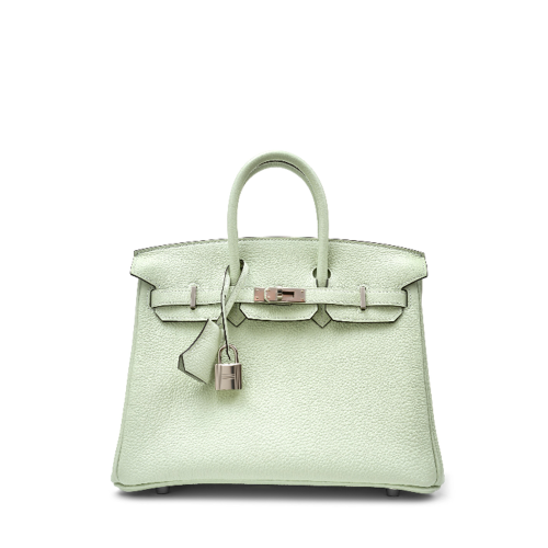 Hermes Birkin 25 Togo Vert fizz Silver