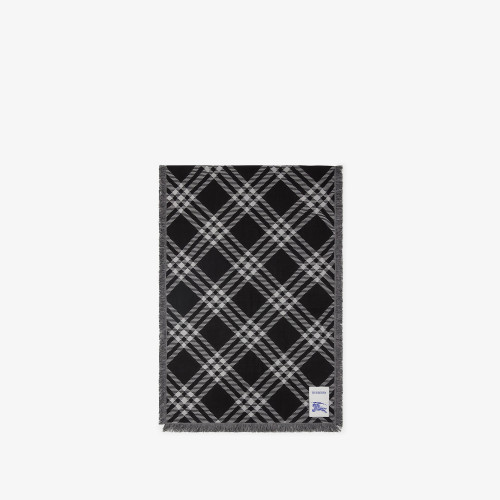 Burberry Wide Check Wool Silk Scarf