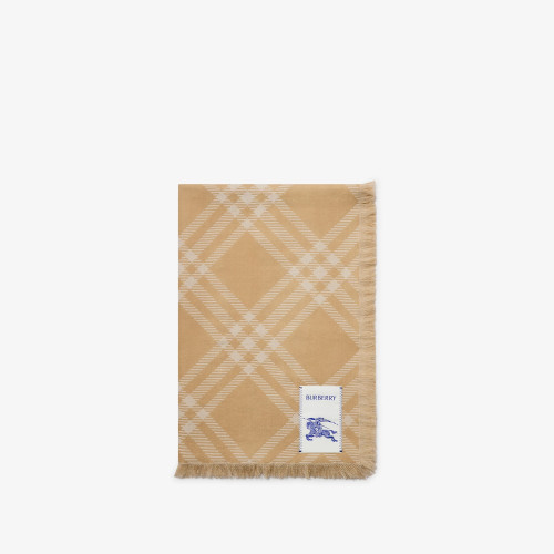 Burberry Wide Check Wool Silk Scarf