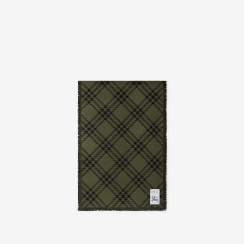 Burberry Wide Check Wool Silk Scarf