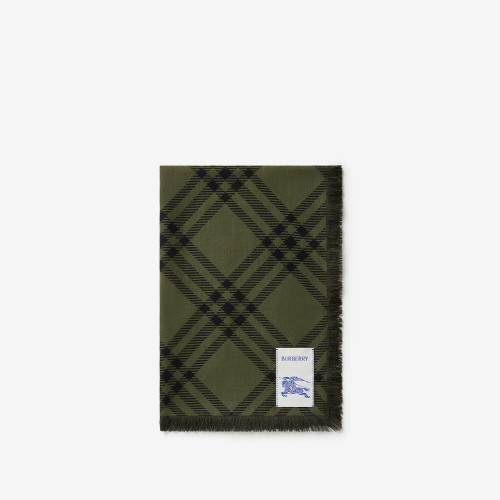 Burberry Wide Check Wool Silk Scarf