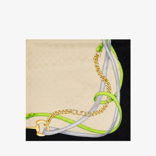Gucci Printed GG silk jacquard carre