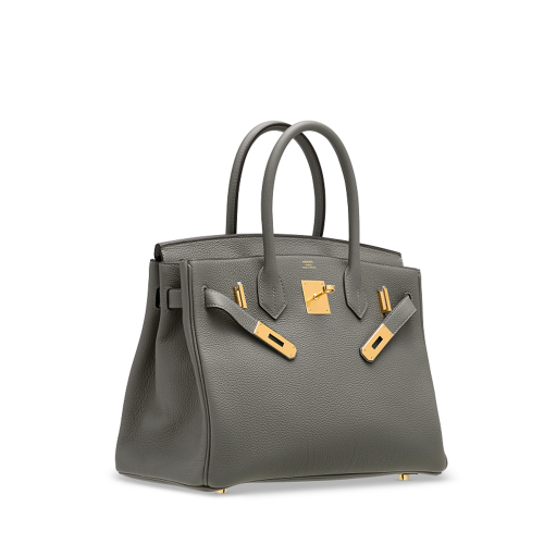Hermes Birkin 30 Gris Meyer Togo Gold