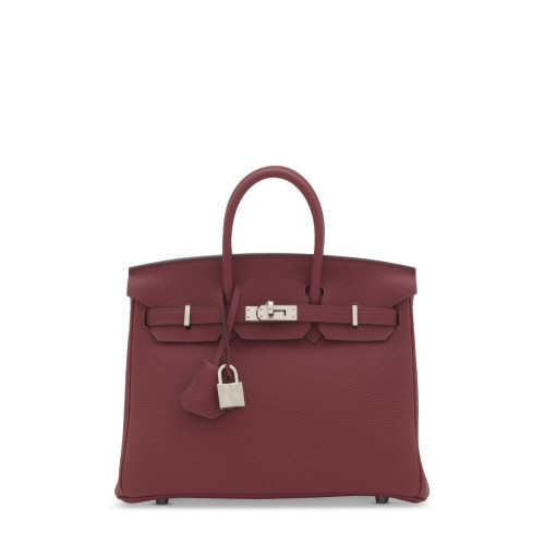 Hermes Birkin 25 Togo Rouge H Silver