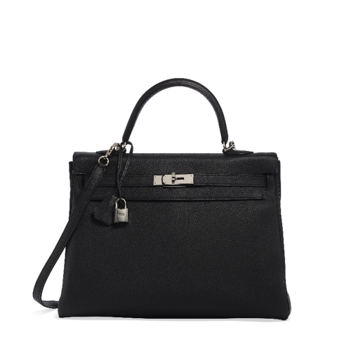Hermes Kelly 35 Togo Noir Silver
