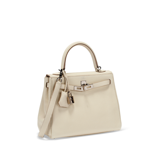 Hermes Kelly 25 Togo Craie Silver