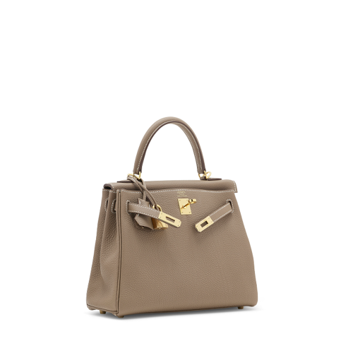 Hermes Kelly 25 Togo Etoupe Silver