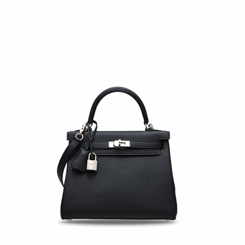 Hermes Kelly 25 Togo Noir Silver