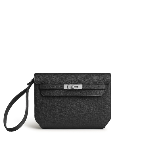 Hermes Kelly Depeches 25 Togo Black Silver