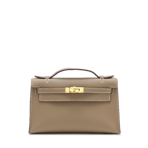 Hermes Mini Kelly I Swift Etoupe Gold