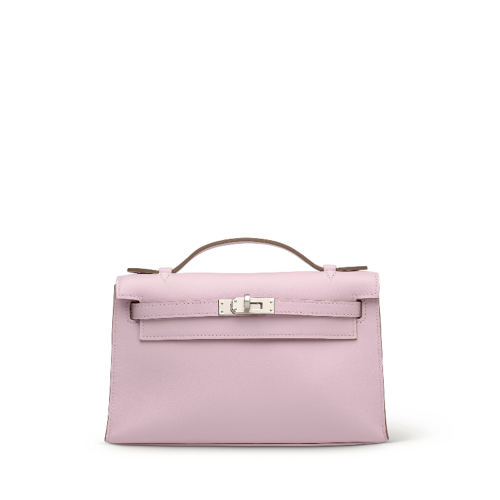 Hermes Mini Kelly I Swift Mauve Pale Silver