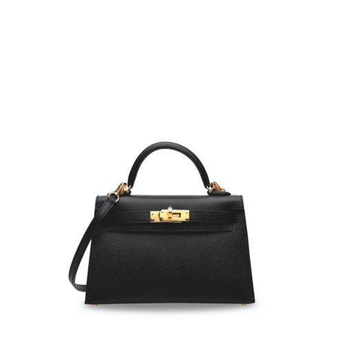 Hermes Kelly II Mini Epsom Noir Gold