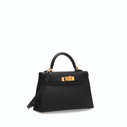 Hermes Kelly II Mini Epsom Noir Gold