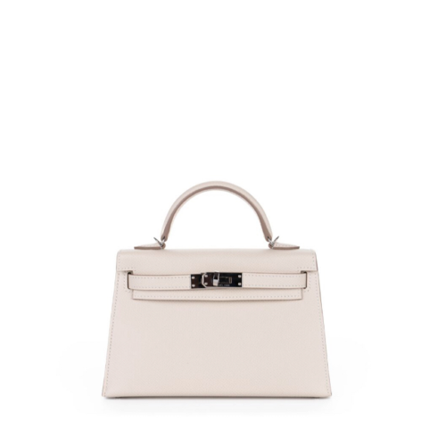 Hermes Kelly II Mini Epsom Craie Silver