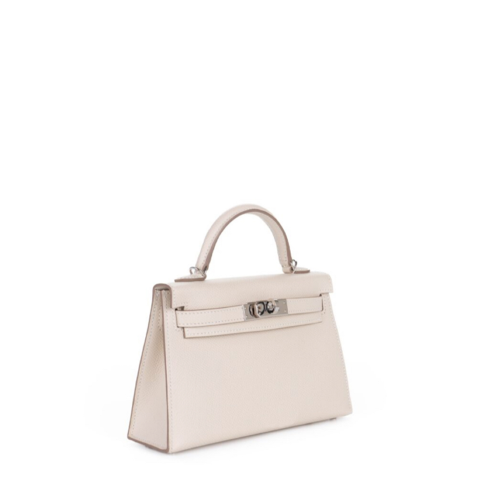 Hermes Kelly II Mini Epsom Craie Silver