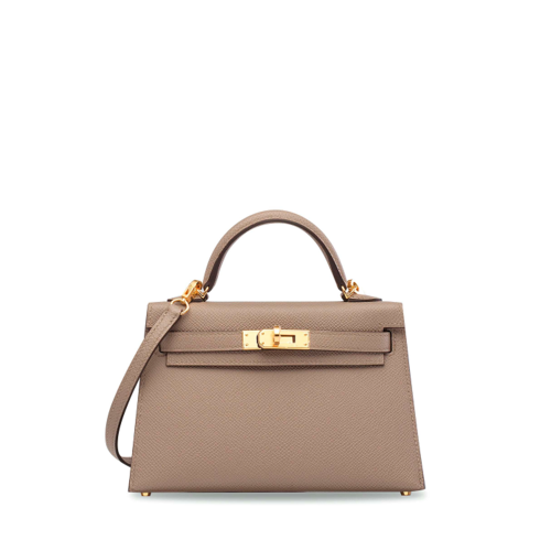 Hermes Kelly II Mini Epsom Gris Asphalte Gold