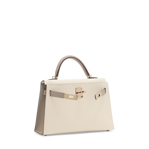 Hermes Kelly II Mini Epsom Craie Gris Asphalte Gold