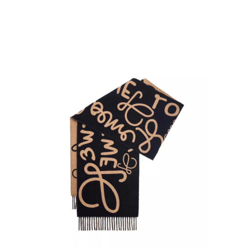 Loewe Logo Reversible Cashmere-Blend Scarf