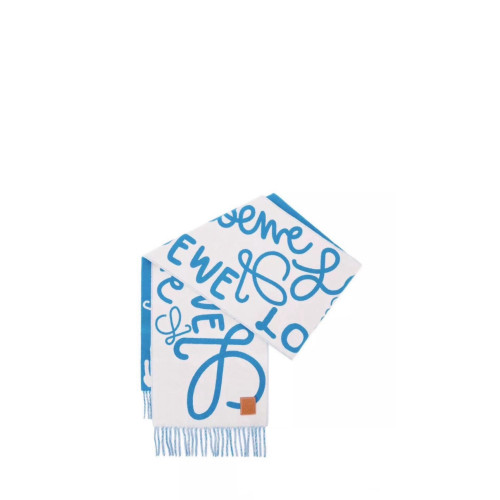 Loewe Logo Reversible Cashmere-Blend Scarf