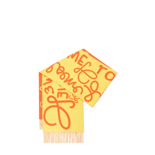 Loewe Logo Reversible Cashmere-Blend Scarf