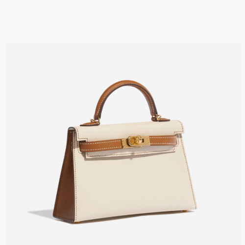 Hermes Kelly II Mini Epsom Craie Gold Gold