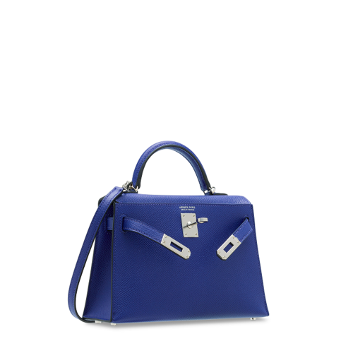 Hermes Kelly II Mini Epsom Bleu Electrique Silver