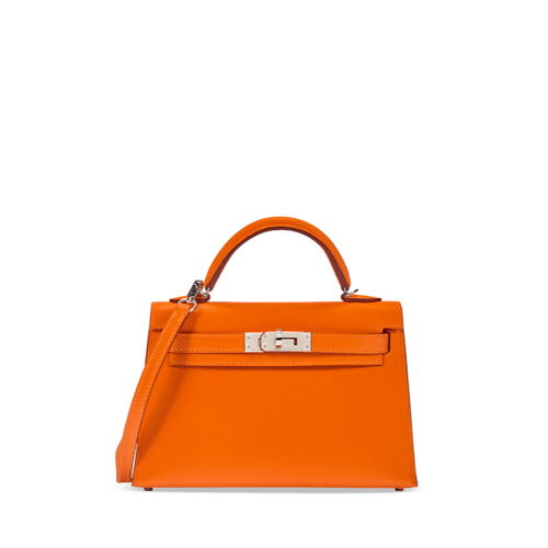 Hermes Kelly II Mini Epsom Orange H Silver