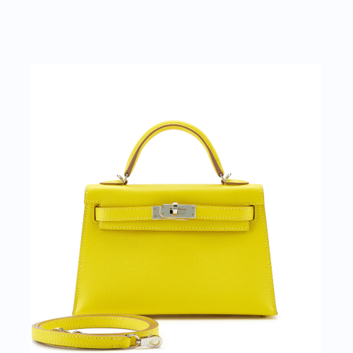 Hermes Kelly II Mini Epsom Lime Silver
