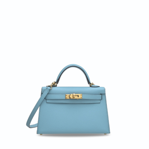 Hermes Kelly II Mini Epsom Bleu Du Nord Gold