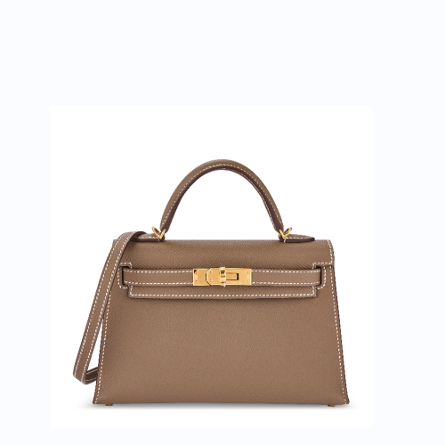 Hermes Kelly II Mini Epsom Etoupe Gold