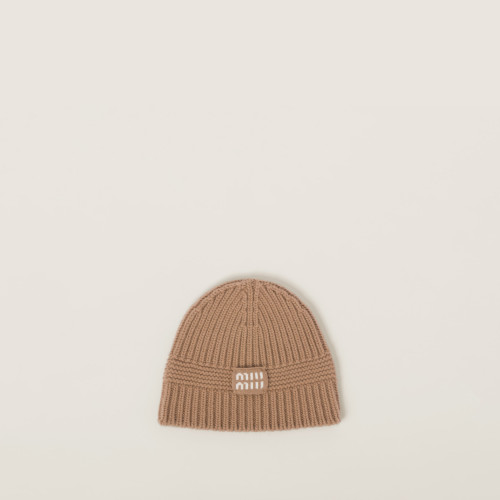 Miu Miu Wool and cashmere beanie Camel Brown
