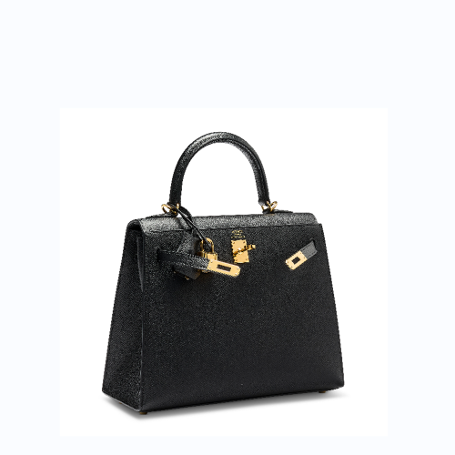 Hermes Kelly 25 Epsom Noir Gold