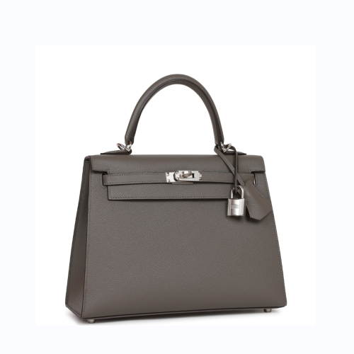 Hermes Kelly 25 Epsom Gris Meyer Silver