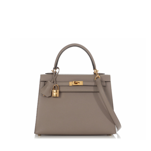 Hermes Kelly 25 Epsom Gris Asphalte Gold