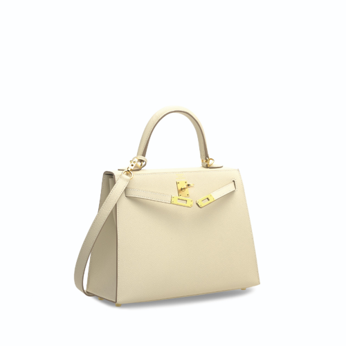 Hermes Kelly 25 Epsom Craie Gold