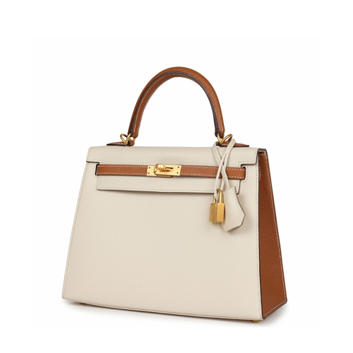 Hermes Kelly 25 Epsom Craie Gold Gold