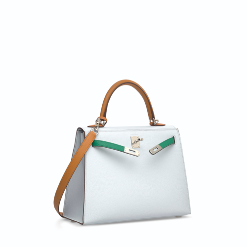 Hermes Kelly 25 Epsom Blue brume Gold Vert Jade Silver