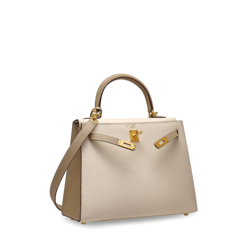 Hermes Kelly 25 Epsom Craie Gris Tourterelle Gold