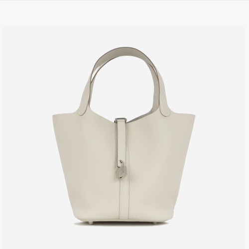 Hermes Picotin 22 Clemence Craie Silver
