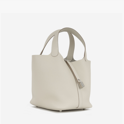 Hermes Picotin 22 Clemence Craie Silver