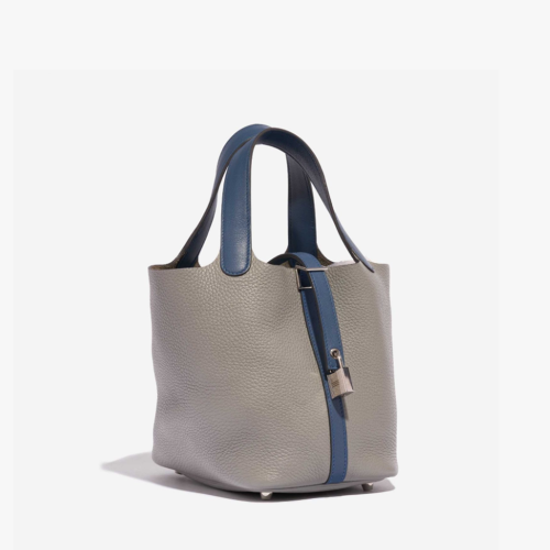 Hermes Picotin 18 Clemence Swift Gris Mouette Blue Agate
