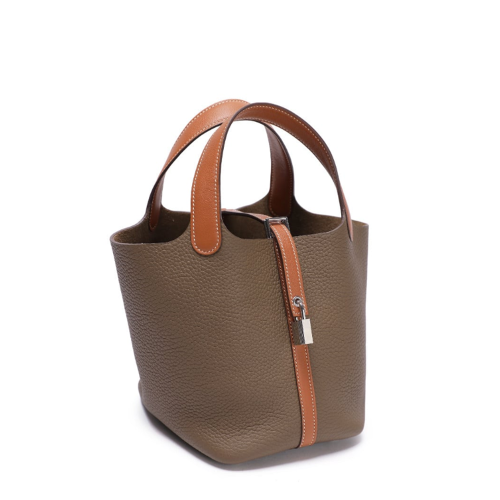 Hermes Picotin 18 Clemence Swift Etoupe Gold Silver