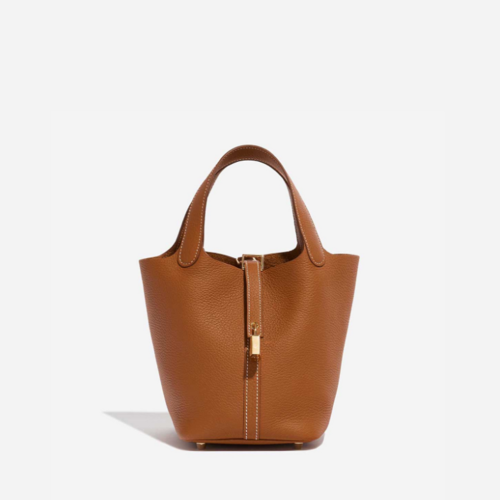 Hermes Picotin 18 Clemence Gold Gold